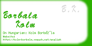 borbala kolm business card